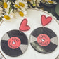 Lovely Large Record Love Song Earrings