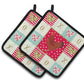 New Hampshire Red Chicken Love Pair of Pot Holders