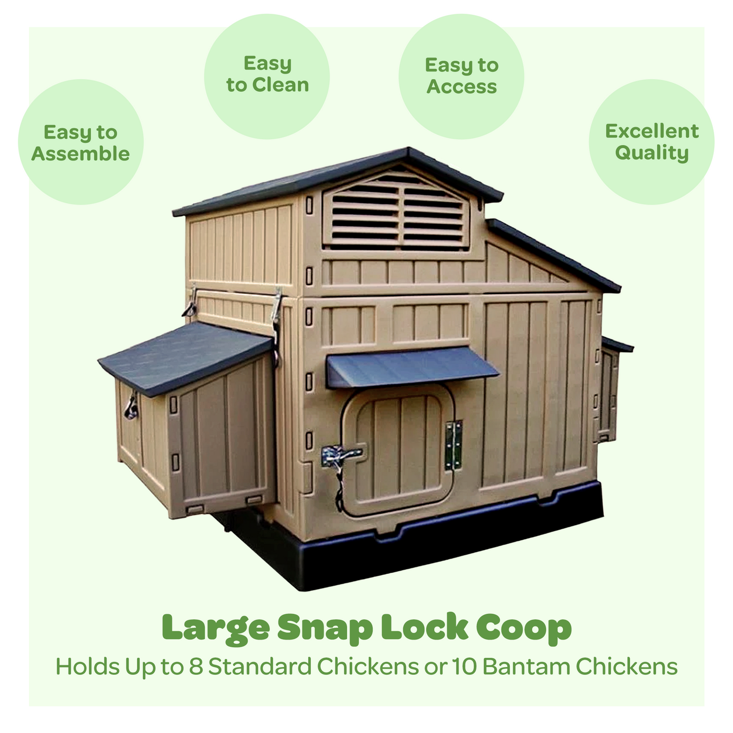 Snap Lock Formex Chicken Coop, Large (Up to 8 Chickens)