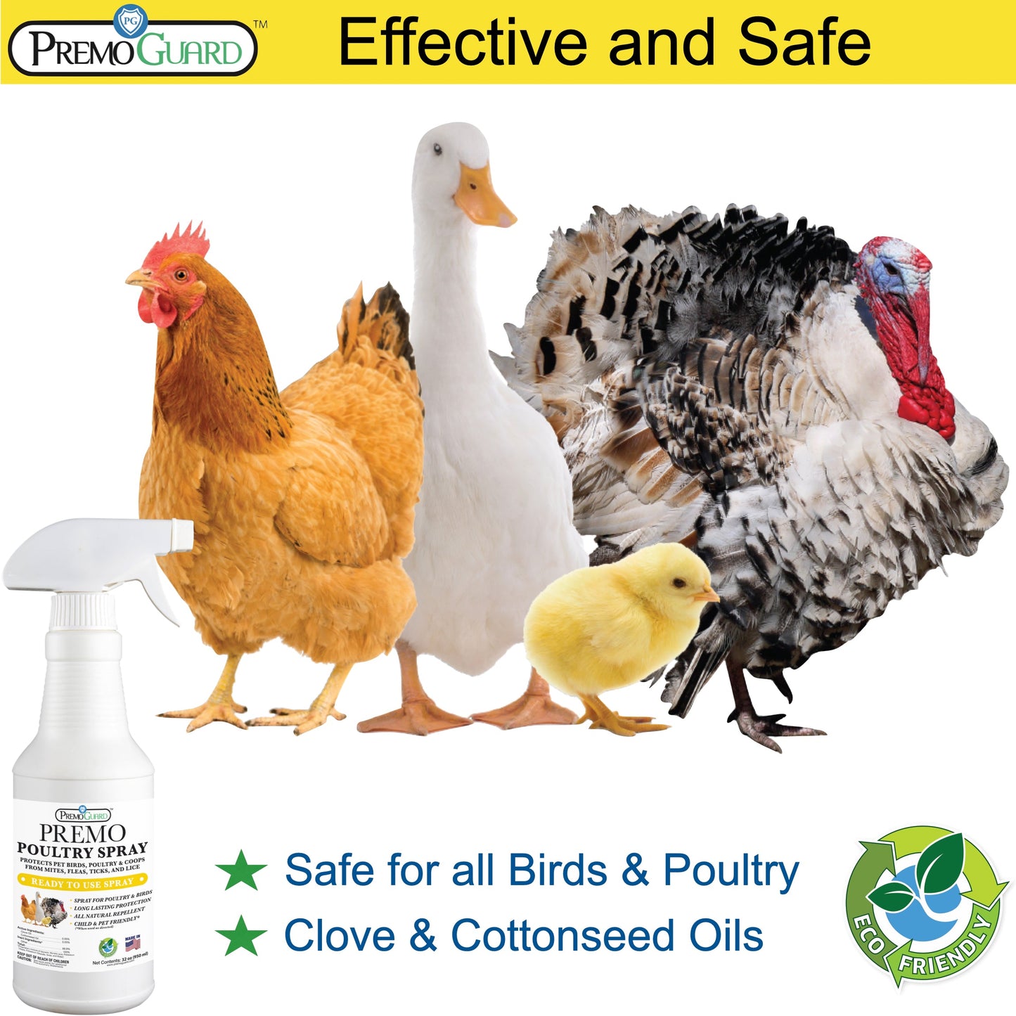 Premo Guard Poultry Spray is all natural.